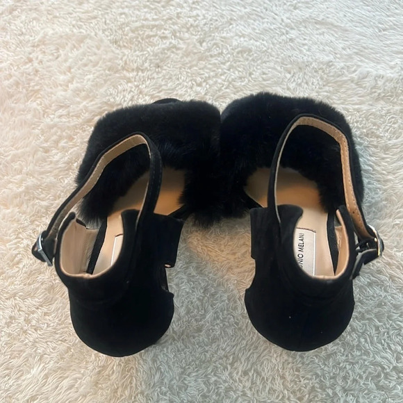 Antonio Melani Sz 8.5 Kayleigh Black Women Stiletto Fluffy Rabbit Fur Heels NWT - Picture 13 of 16